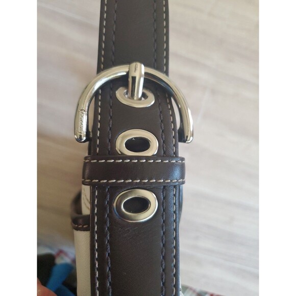 Coach F10909 Winter White Dk Brown Soho Leather Shoulder Bag & Wallet Set 2007 - Picture 15 of 16